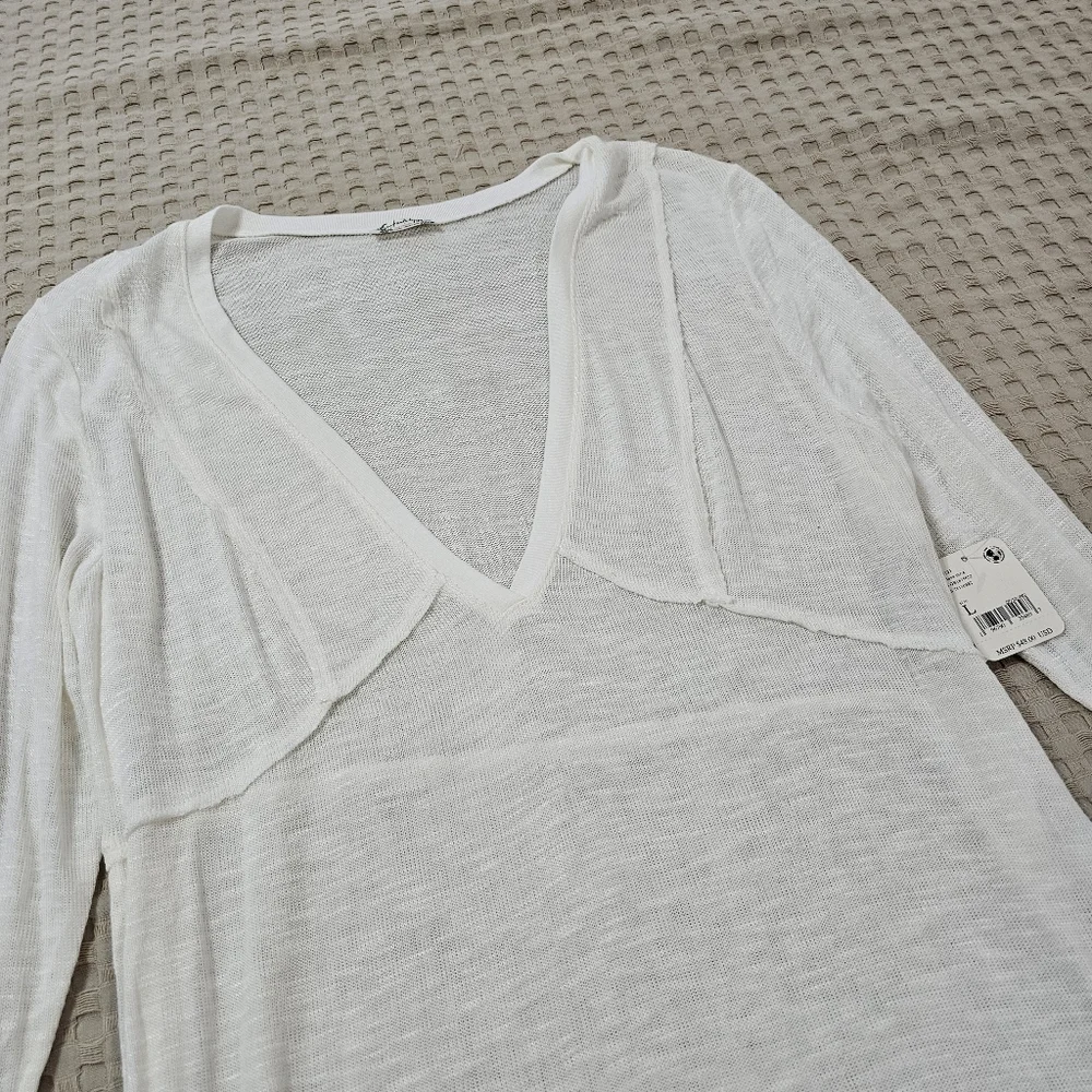 Intimately Free People Laying Low Long Sleeve Tee Size Large NWT - Picture 3 of 15